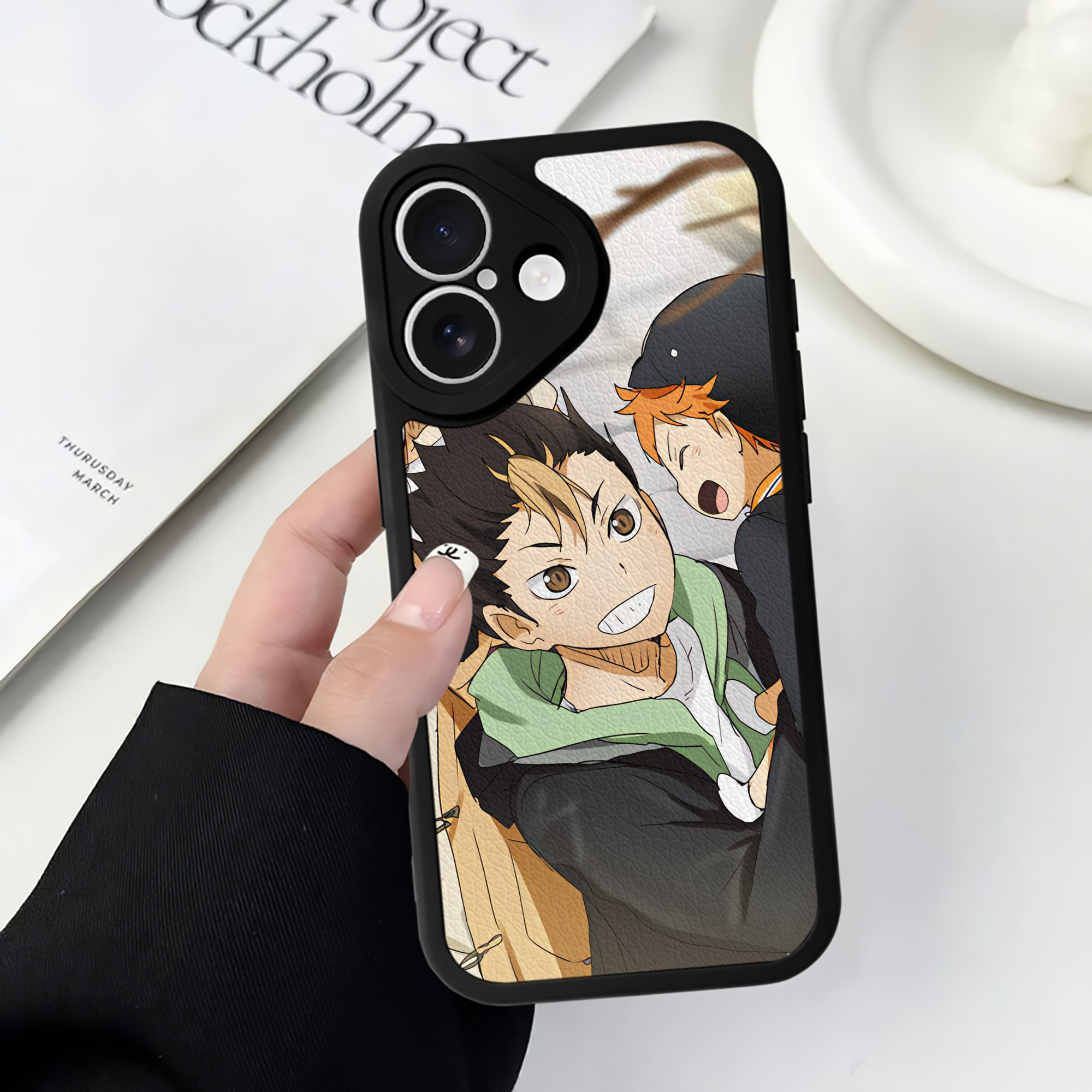 （画像用） ハイキュー!! Haikyu!! 【iPhone 16シリーズ対応】シリコンスマホケース（レザー調） 材質：シリコン